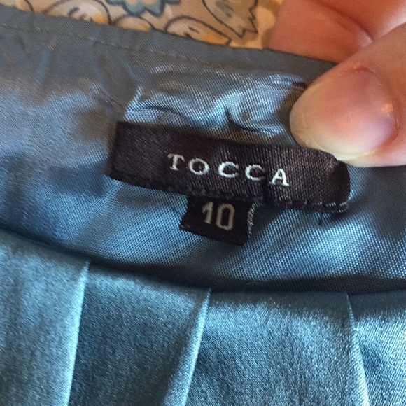 Tocca Blue Silk Dress Size 10 - Picture 4 of 6